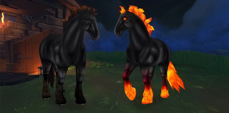 This blazing horse transforms into a black beauty when you enter populated areas on Jorvik!