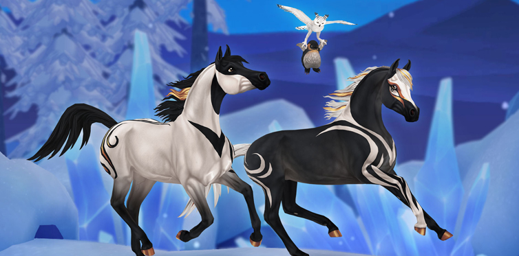 Shadowshield and Snowdancer are happiest when racing with each other under a clear night sky!